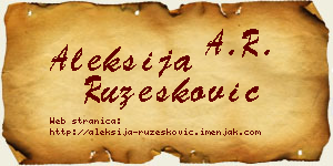 Aleksija Ružesković vizit kartica